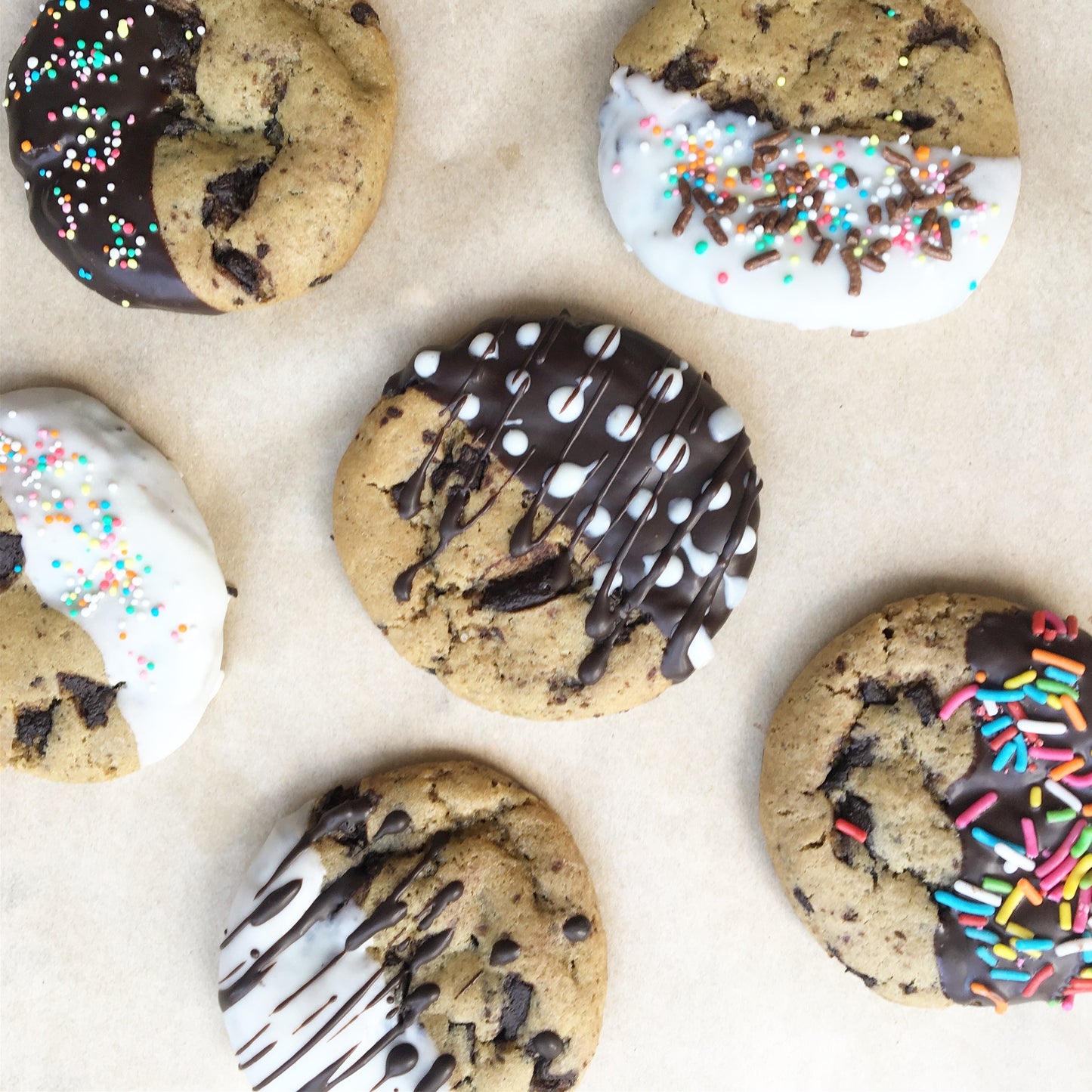 Chocolate Dipped Sprinkles Cookies image 0